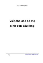 Viết cho các bà mẹ sinh con đầu lòng