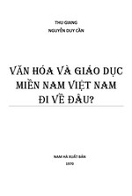 Văn Hóa Giáo Dục Miền Nam Việt Nam Đi Về Đâu